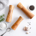 Olive Wood Modern Style Pepper or Salt Mill and Grinder - 3 Sizes
