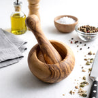 Traditional Olive Wood Pestle and Mortar