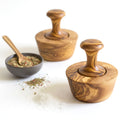 Traditional Olive Wood Pestle and Mortar Spice Grinder