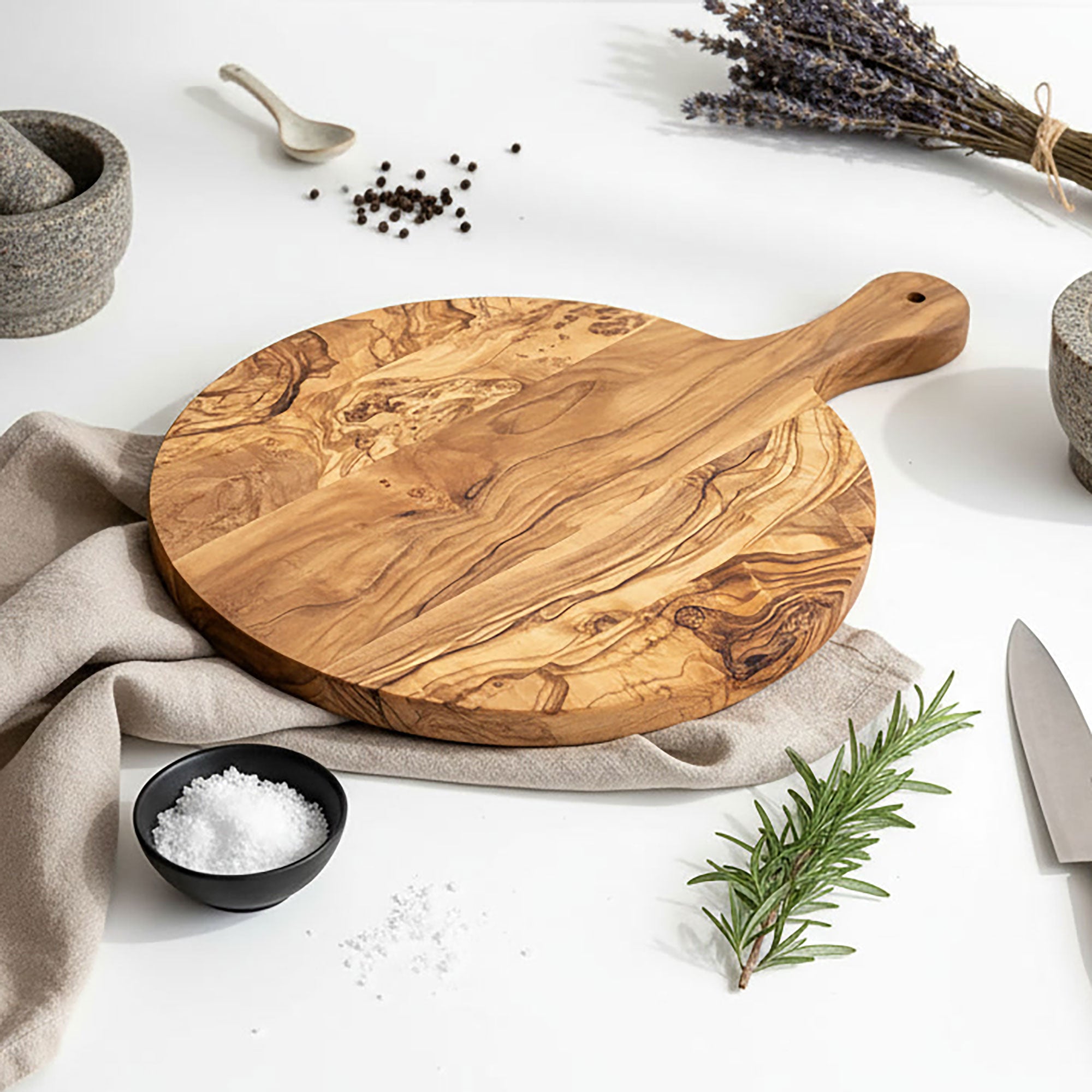 Olive Wood Round Pizza Board