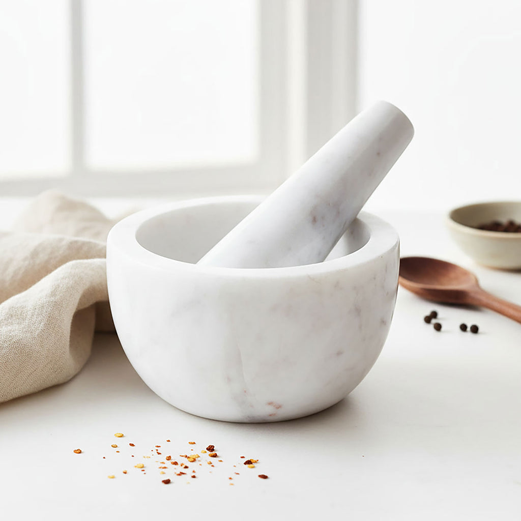 Solid Marble Pestle and Mortar