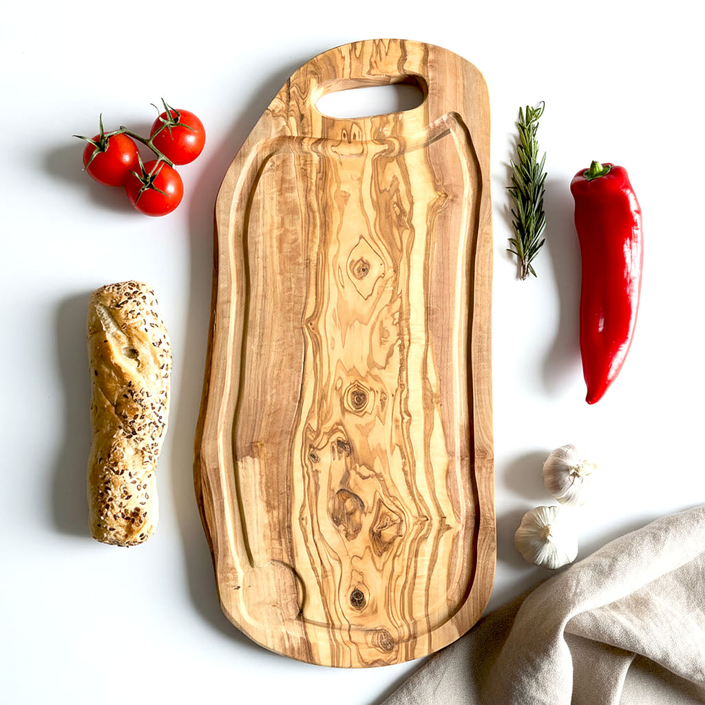 Olive Wood Carving Board With Jus Groove - Length 50cm