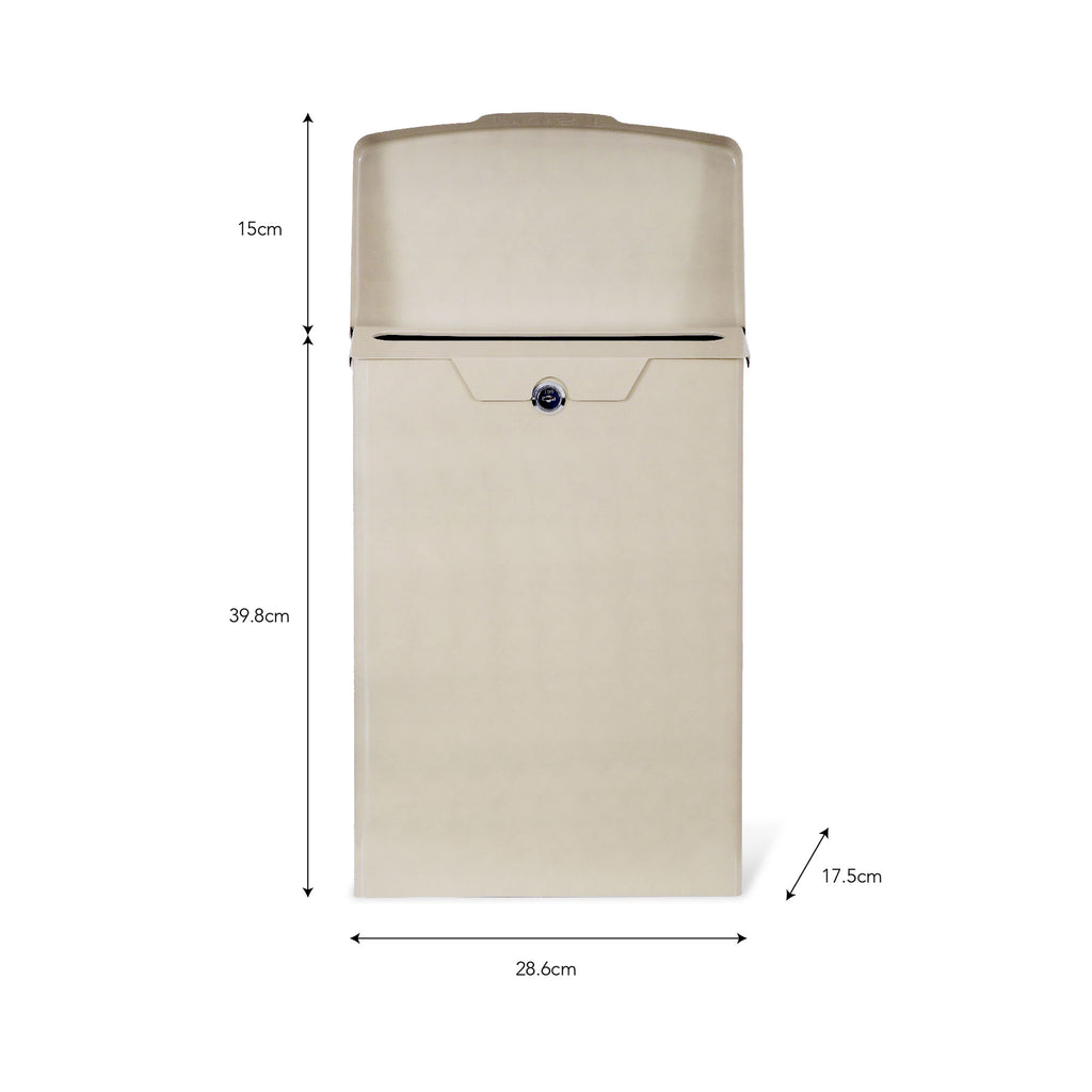 Steel Lockable Post Box - in Cream or Grey