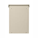 Beige outdoor electrical box on a white background