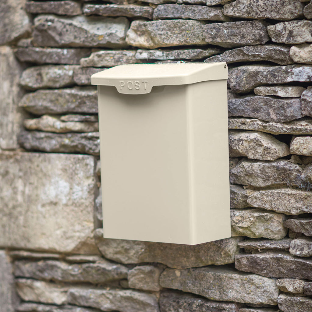 Steel Lockable Post Box - in Cream or Grey