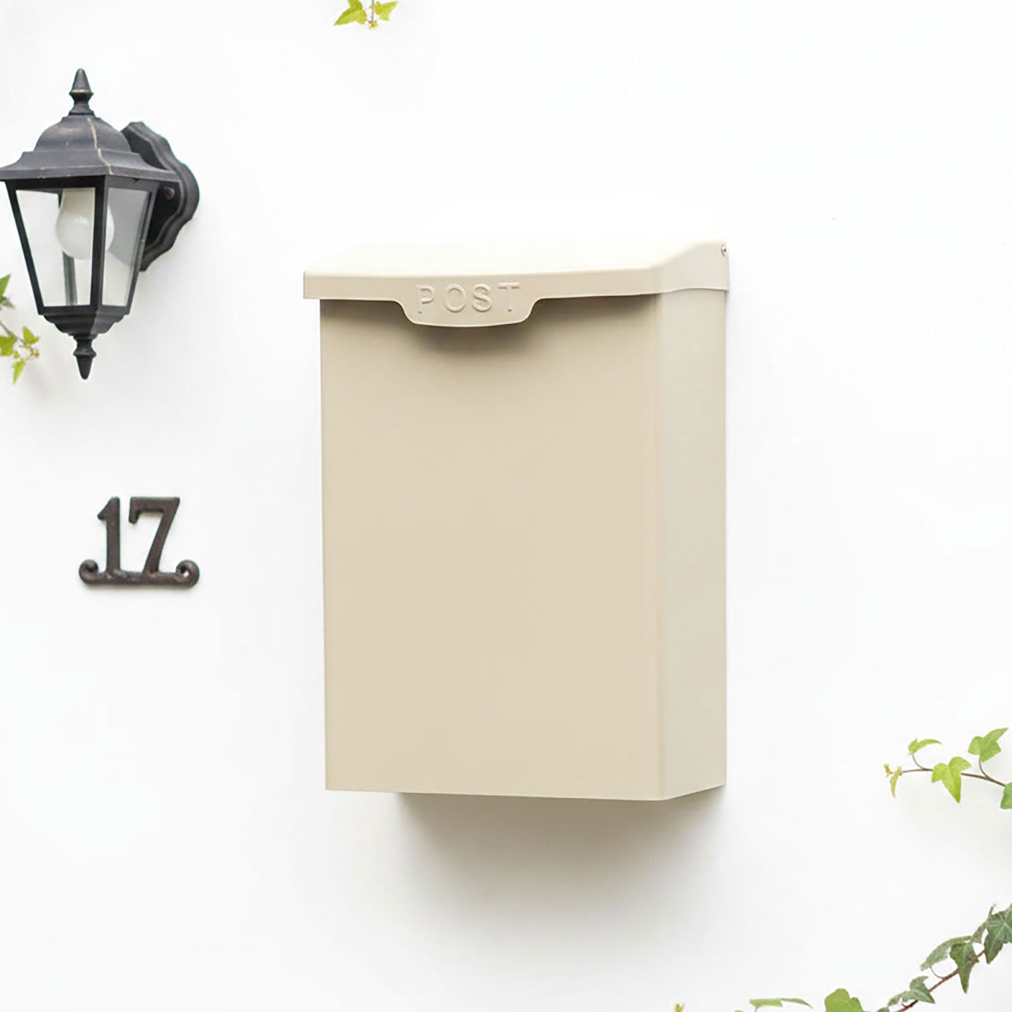 Steel Lockable Post Box - in Cream or Grey