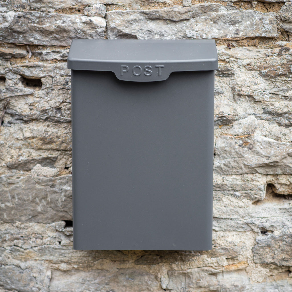 Steel Lockable Post Box - in Cream or Grey