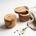 Olive Wood Pinch Pot with Magnetic Lid