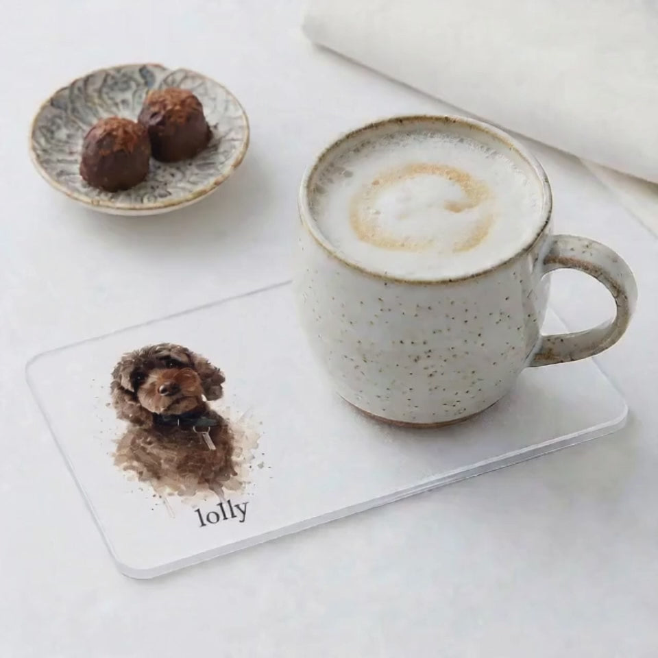 Personalised Watercolour Pet Portrait Coaster
