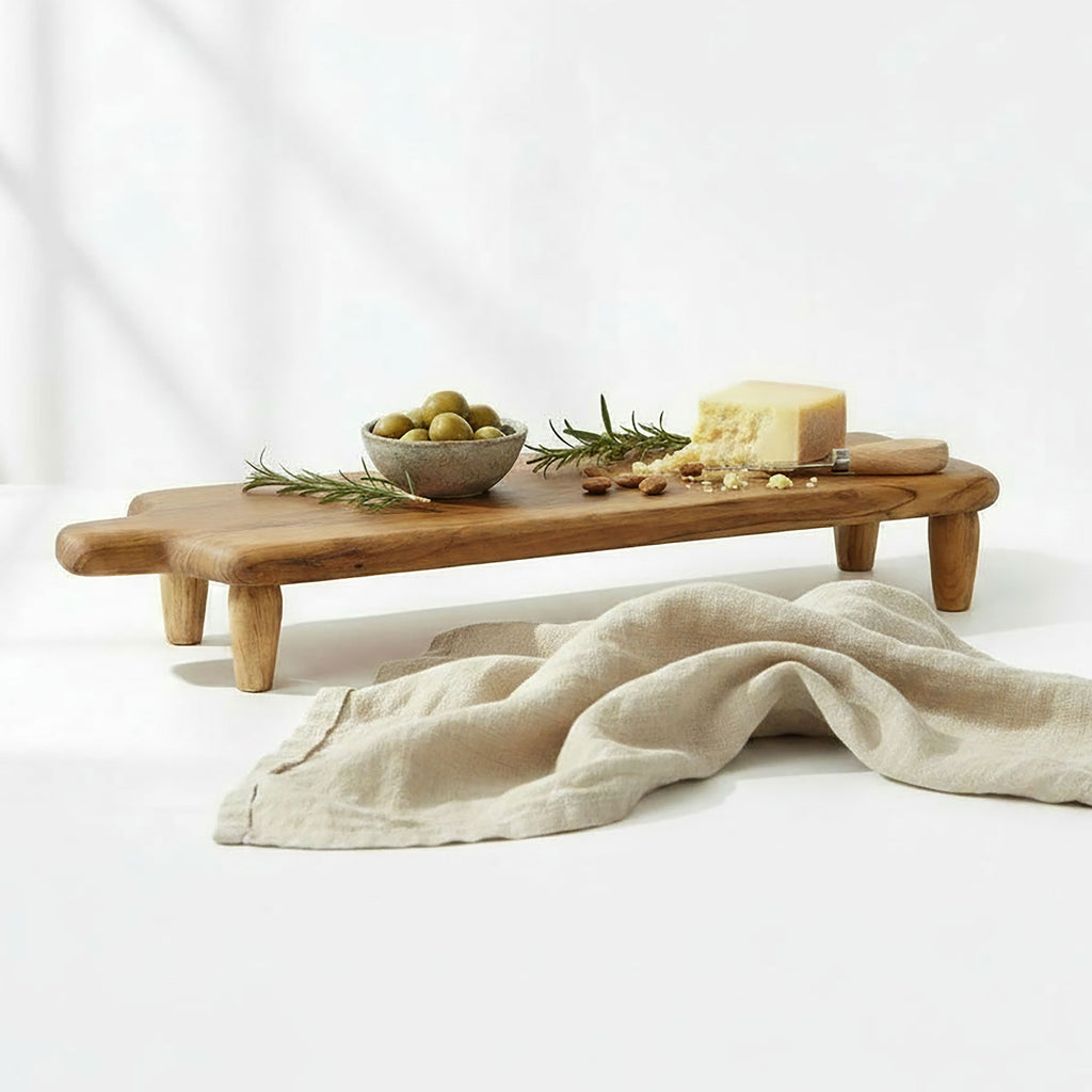 Large Raised Teak Serving Board