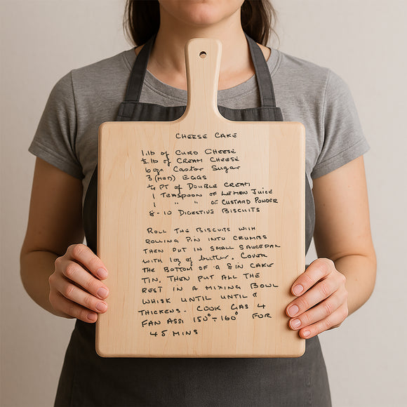 Personalised Handwritten Recipe Engraved Board