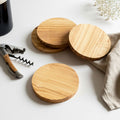 Italian made Olive Wood Round Drinks Coasters