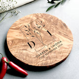 Personalised Round Olive Wood Cheese board