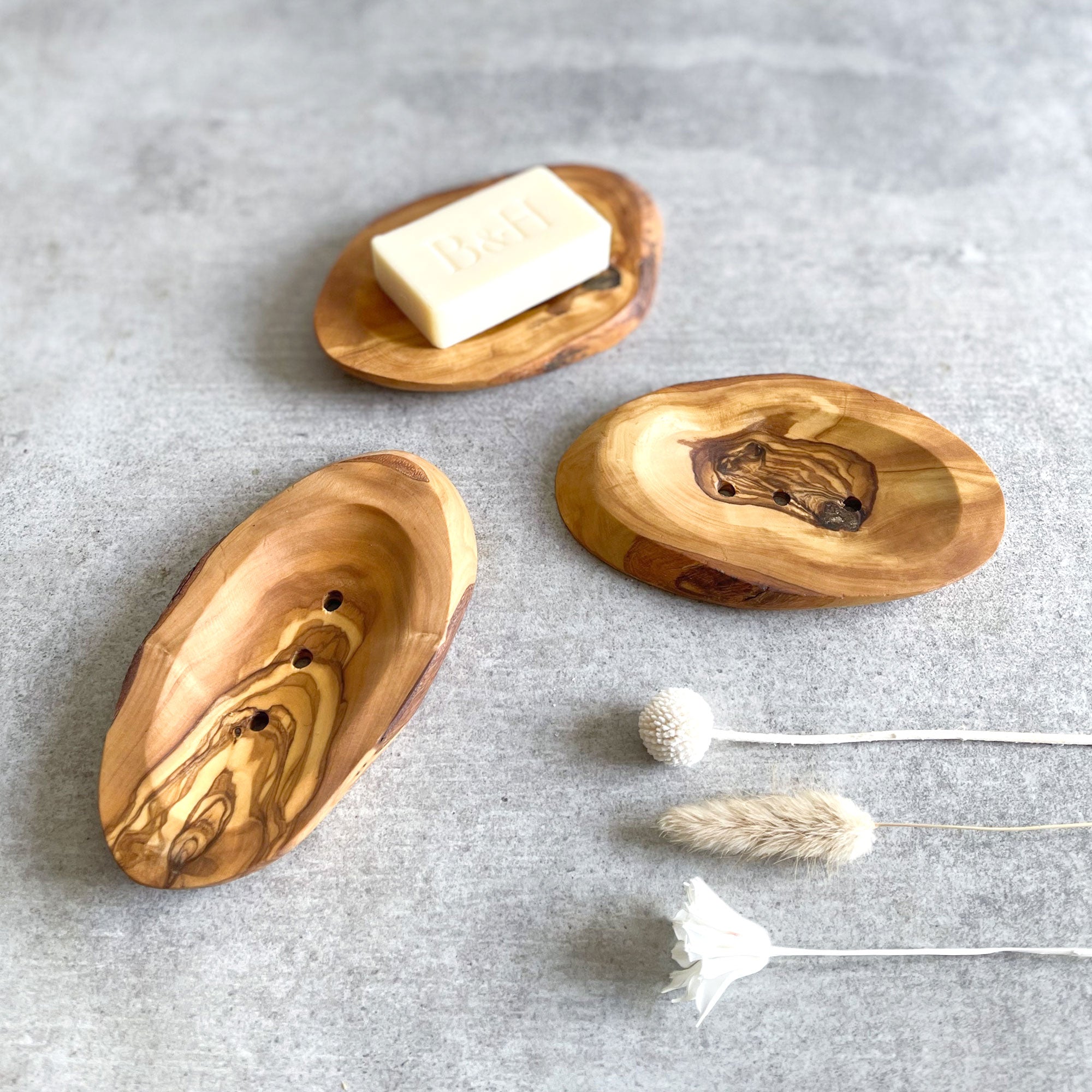 Natural Rustic Olive Wood Soap Dish