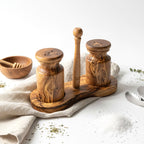 Olive Wood Salt & Pepper 3 Piece Shaker Set