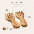 Olive Wood Pasta & Salad Hands