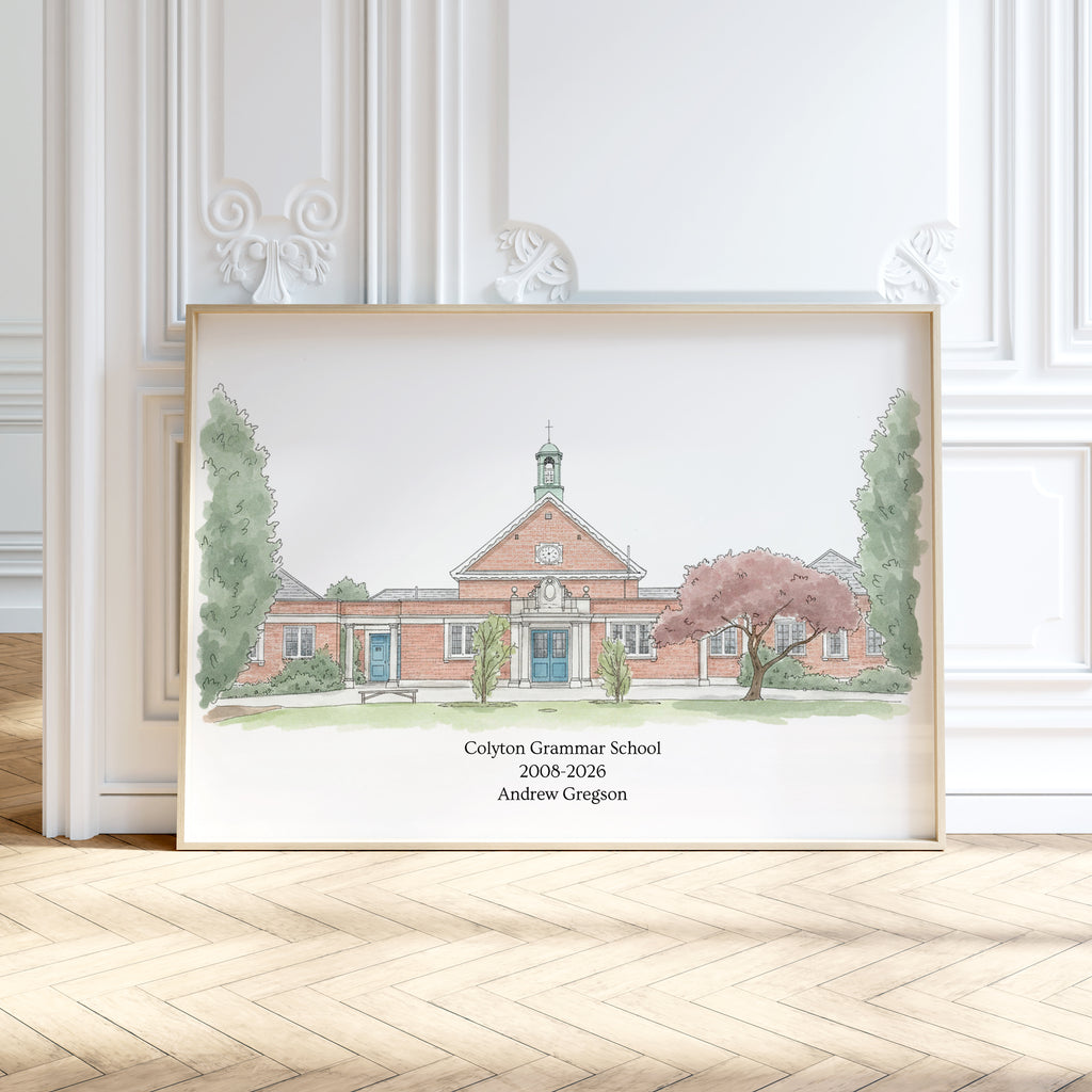 Personalised Watercolour Home Portrait Art Print