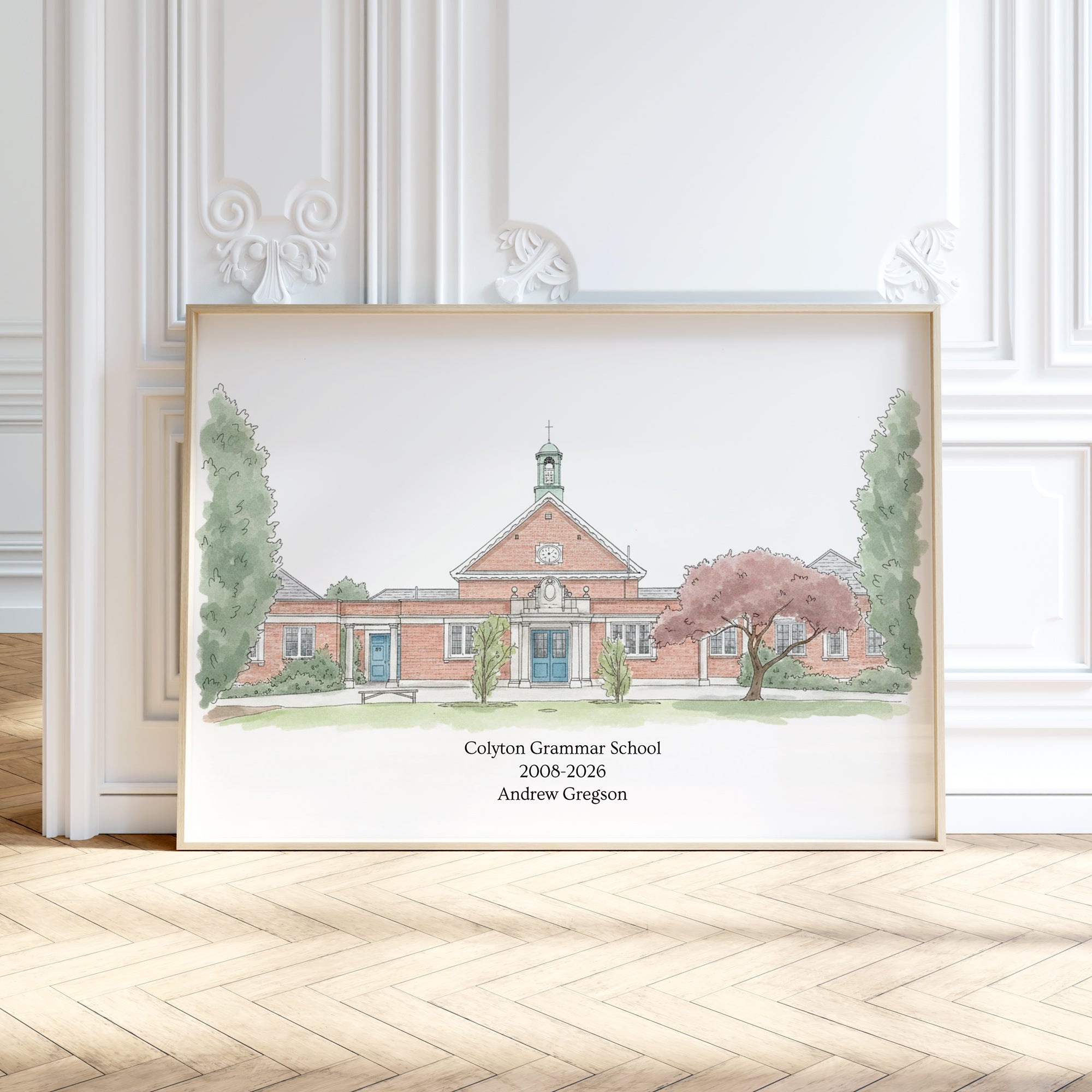 Personalised Watercolour Home Portrait Art Print