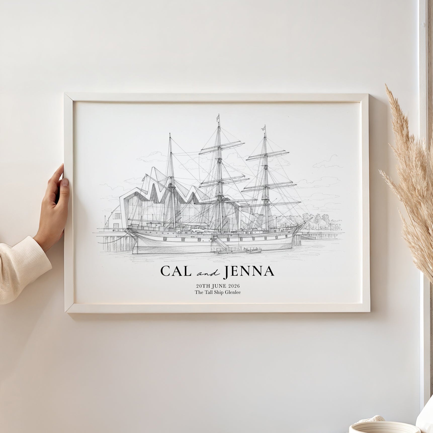 Personalised Fine Line Pencil Sketch Venue Print