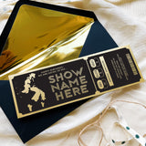 Personalised Gold And Silver Theatre Ticket Keepsake