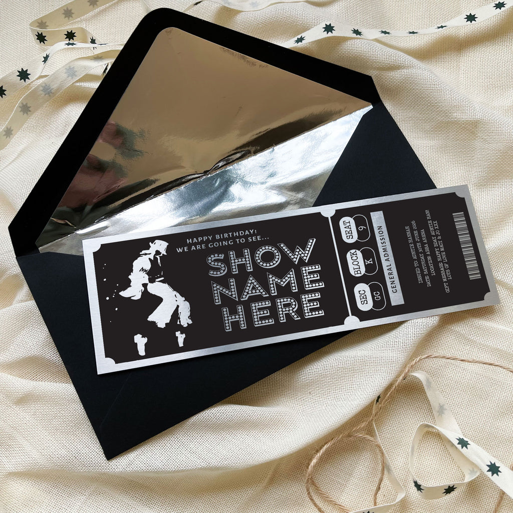 Personalised Gold Custom Theatre Show Ticket Keepsake