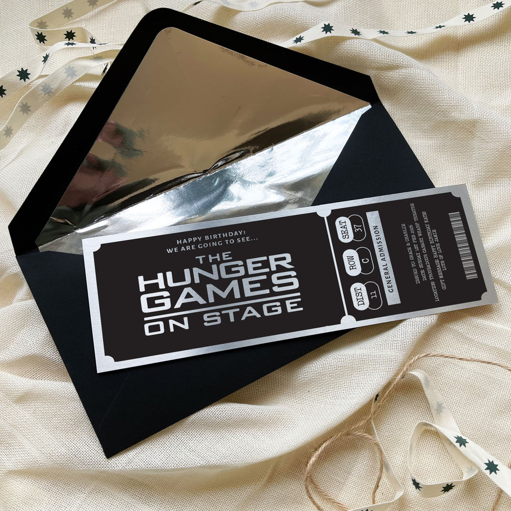Personalised Gold Custom Theatre Show Ticket Keepsake