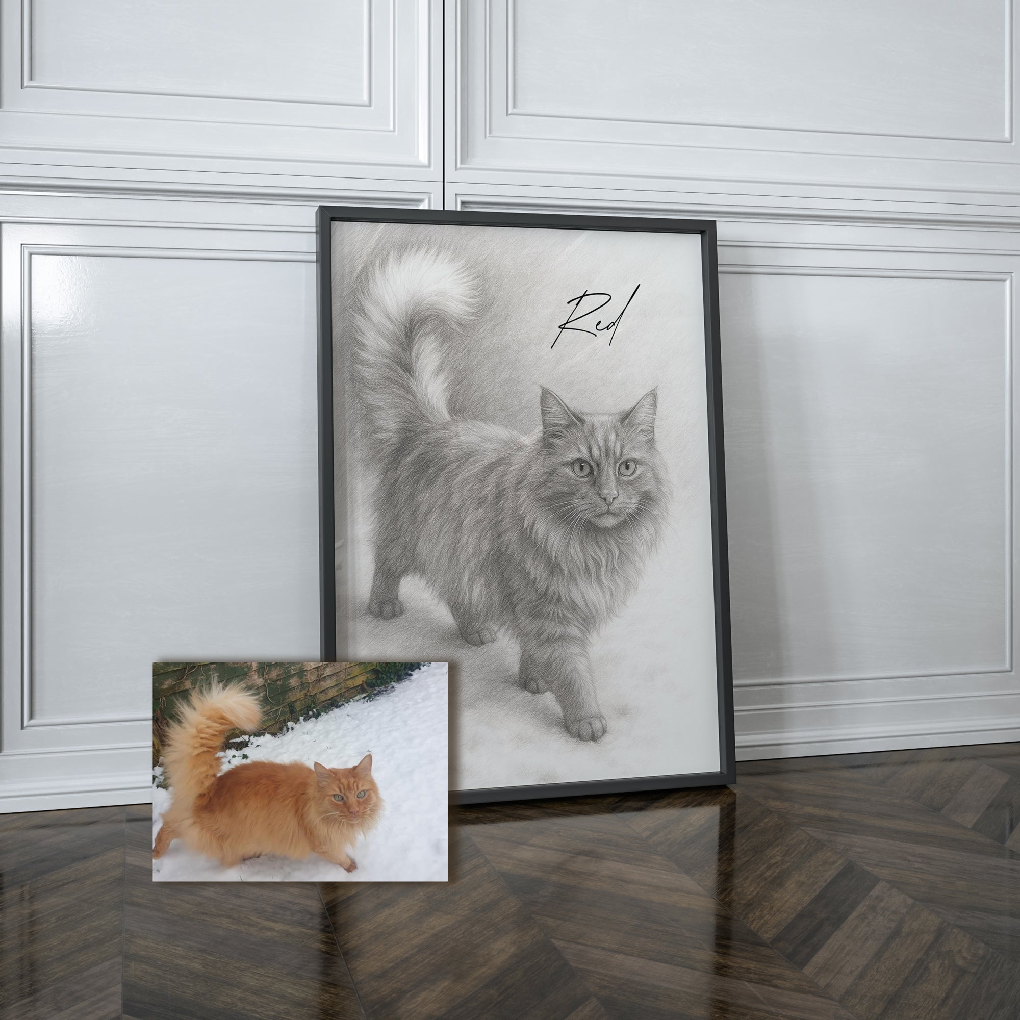 Personalised Black & White Pencil Sketch Dog and Pet Print