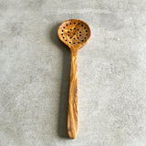 Solid Olive Wood Slotted Spoon