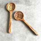 Solid Olive Wood Slotted Spoon
