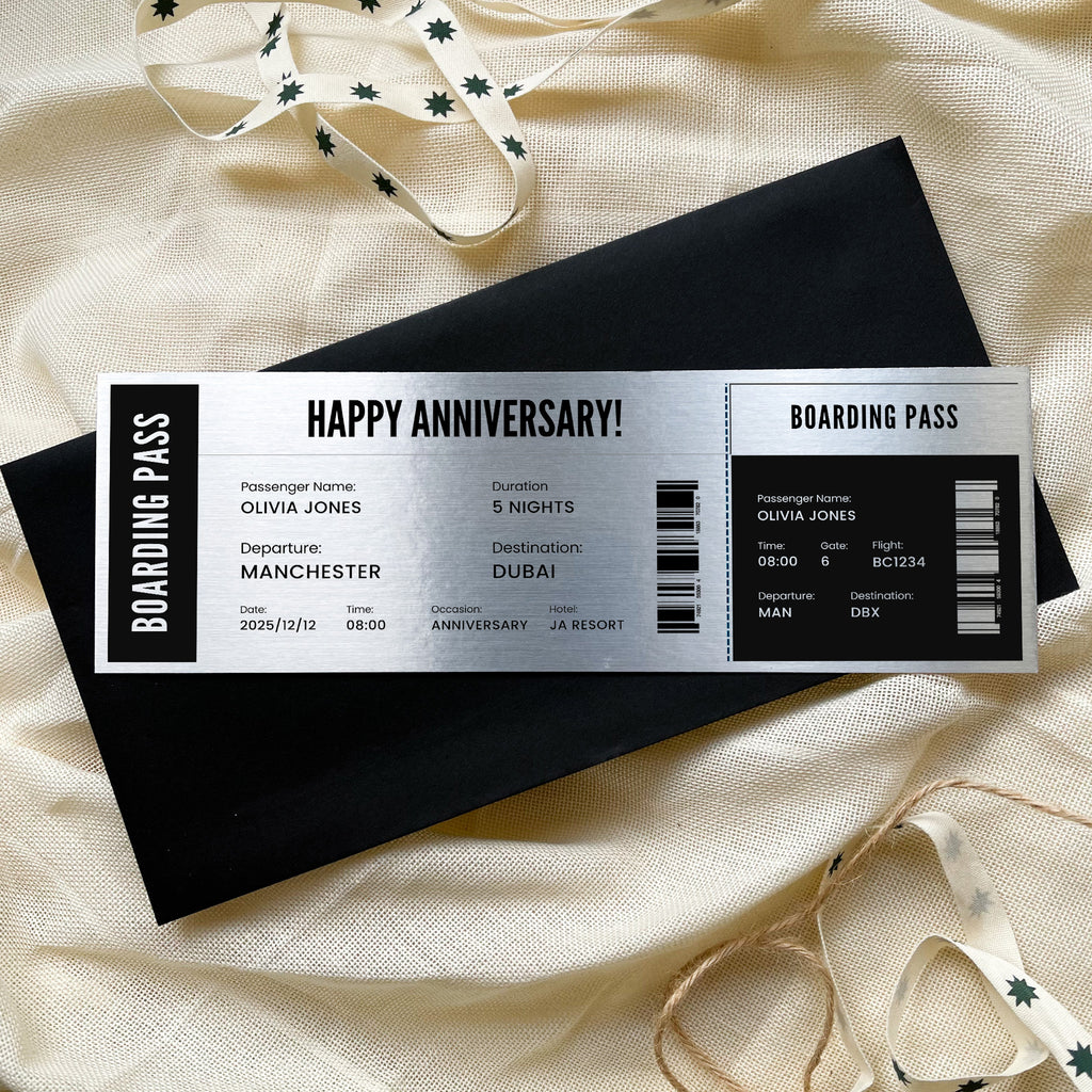 Personalised Travel Boarding Pass Ticket