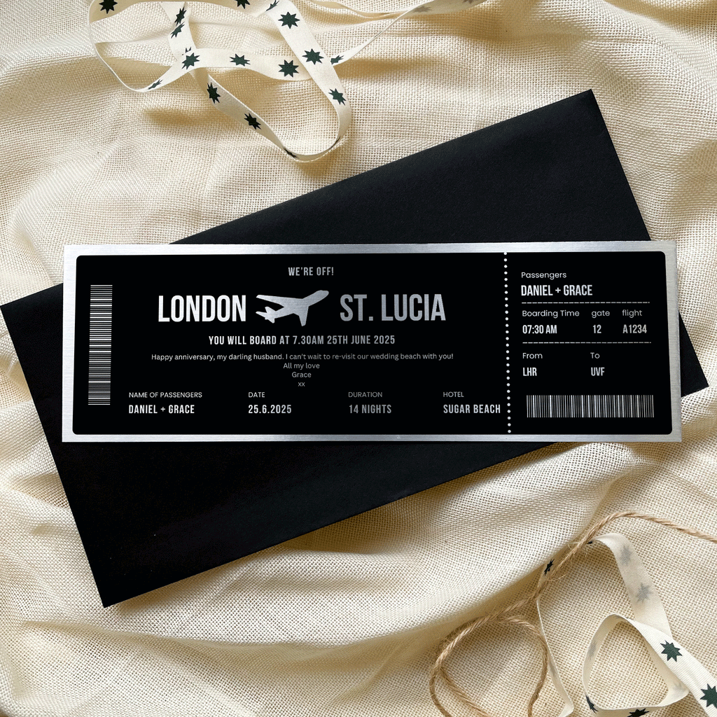 Personalised Travel Boarding Pass Birthday Gift