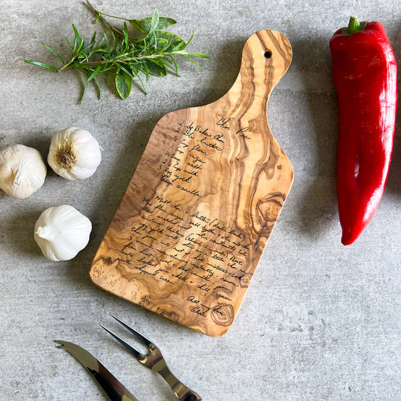 Engraved Handwritten Family Recipe Board