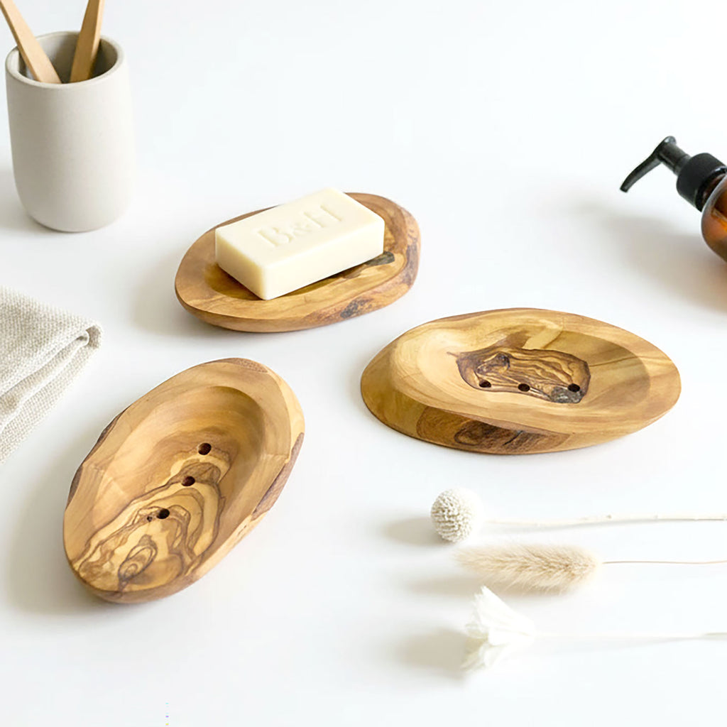 Natural Rustic Olive Wood Soap Dish