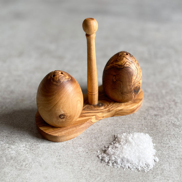 Olive Wood Salt & Pepper 3 Piece Shaker Set