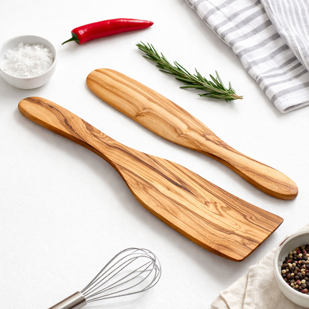 Olive Wood Spatula Set