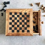 Luxury Olive Wood Chess Board with Chess Pieces
