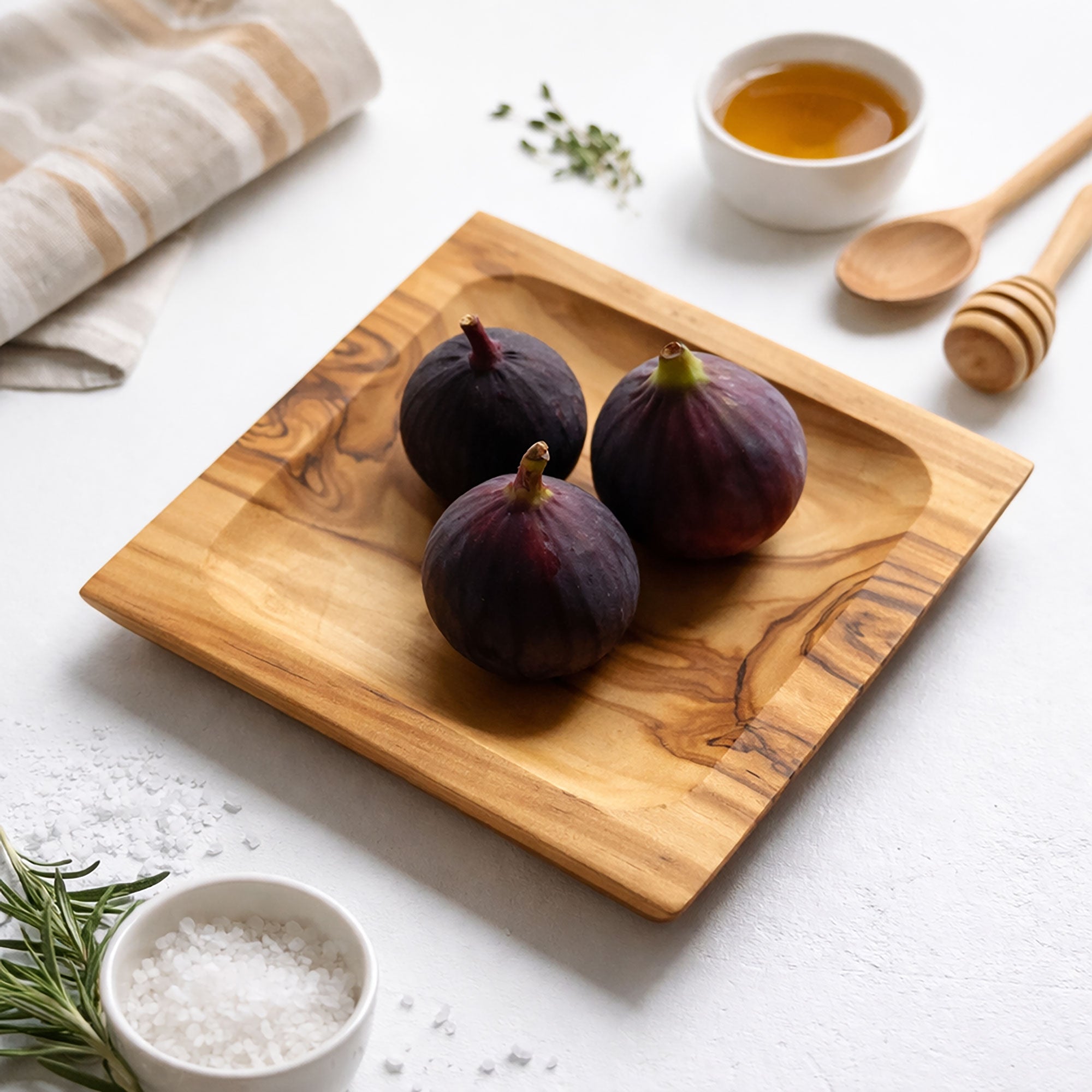 Square Shaped Olive Wood Dish