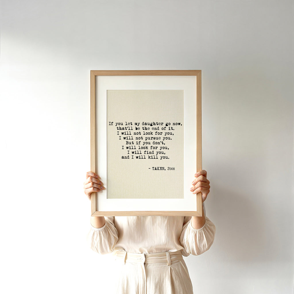 Personalised Quote Print on Textured Linen Paper