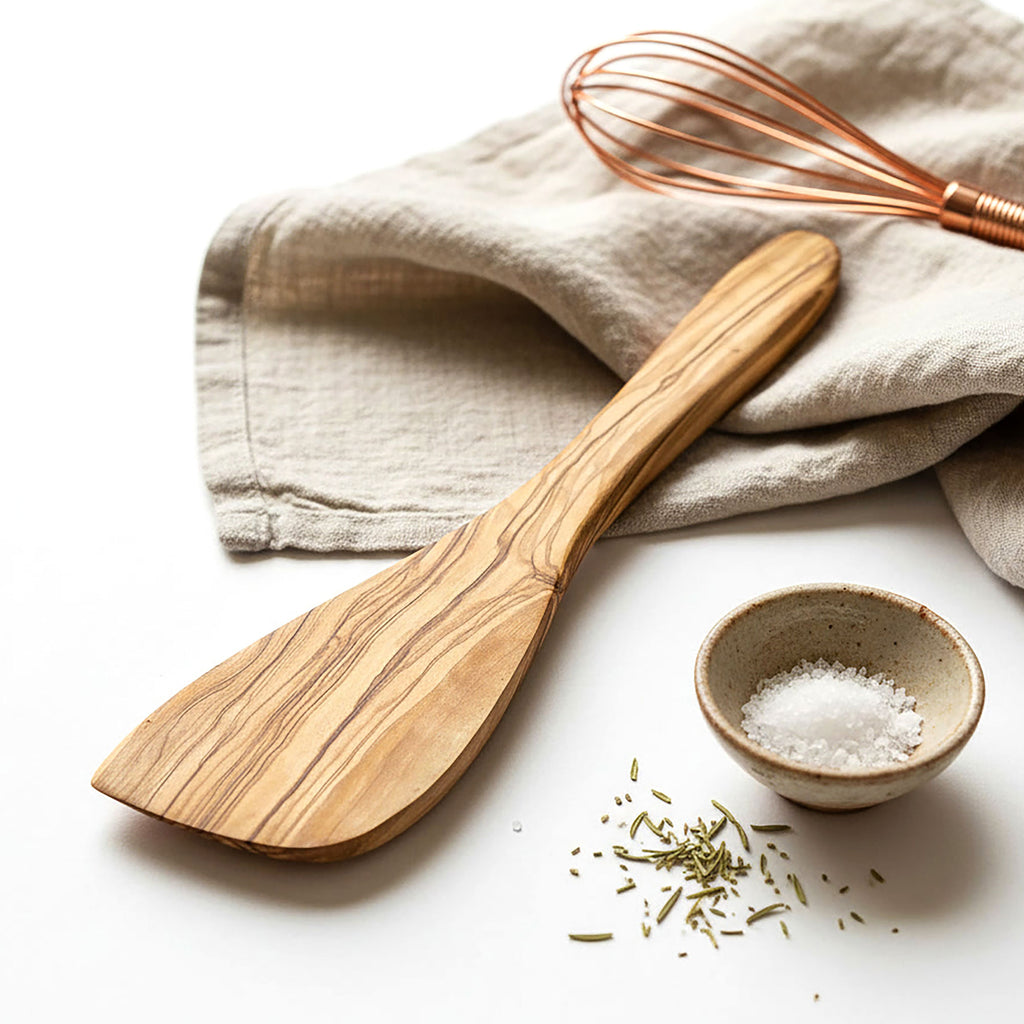 Italian Olive Wood Curved Spatula