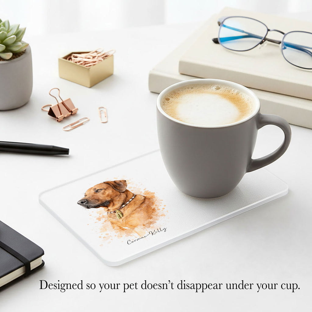 Personalised Watercolour Pet Portrait Coaster