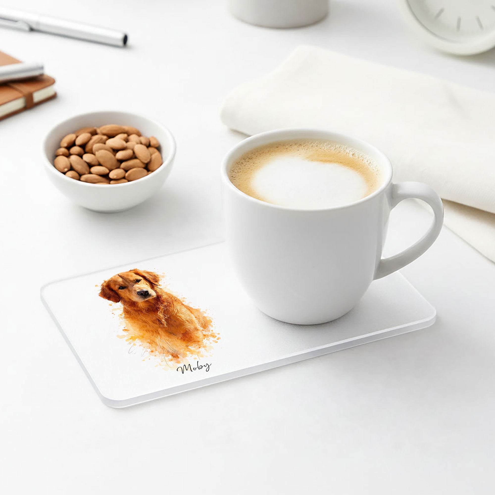 Personalised Watercolour Pet Portrait Coaster