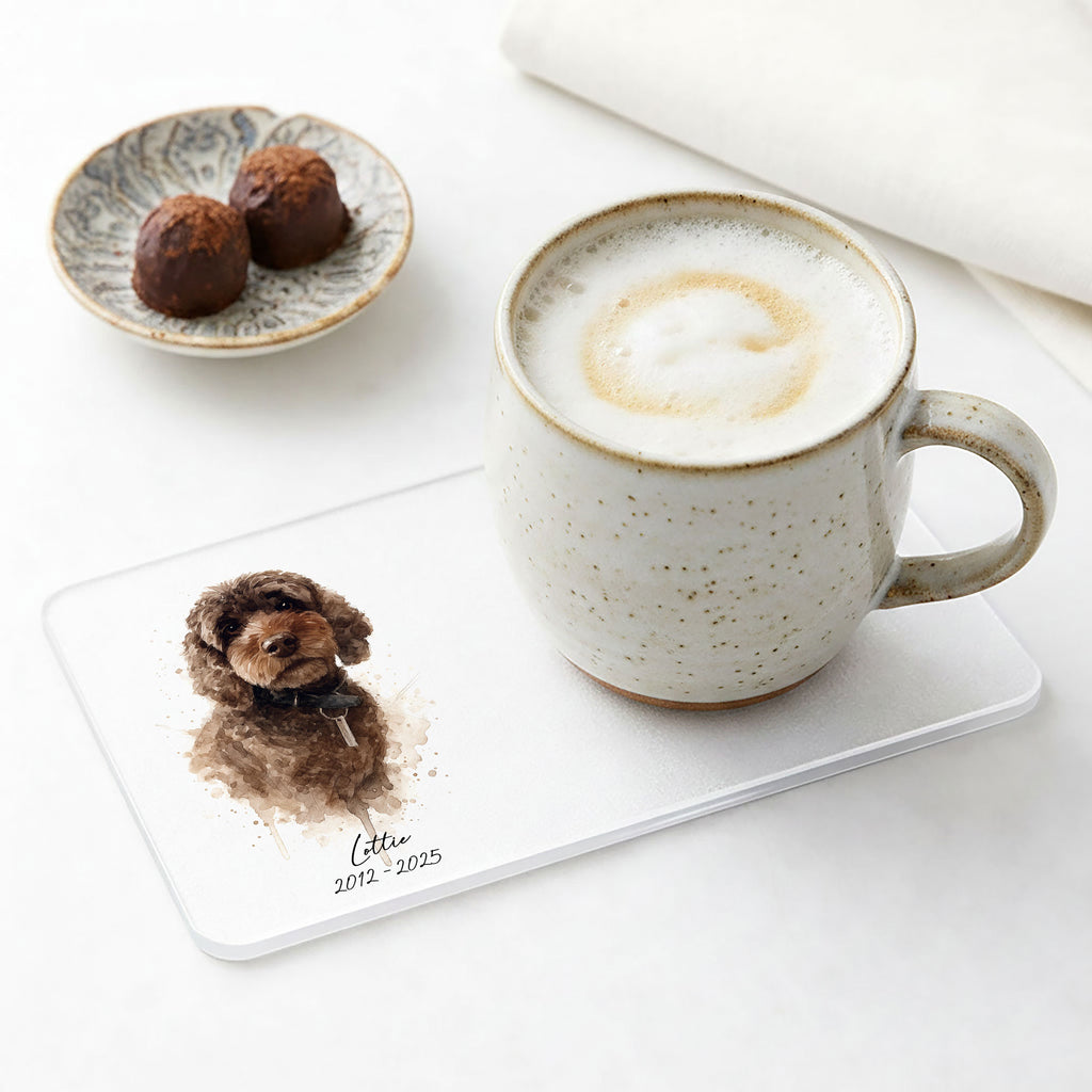 Personalised Watercolour Pet Portrait Coaster