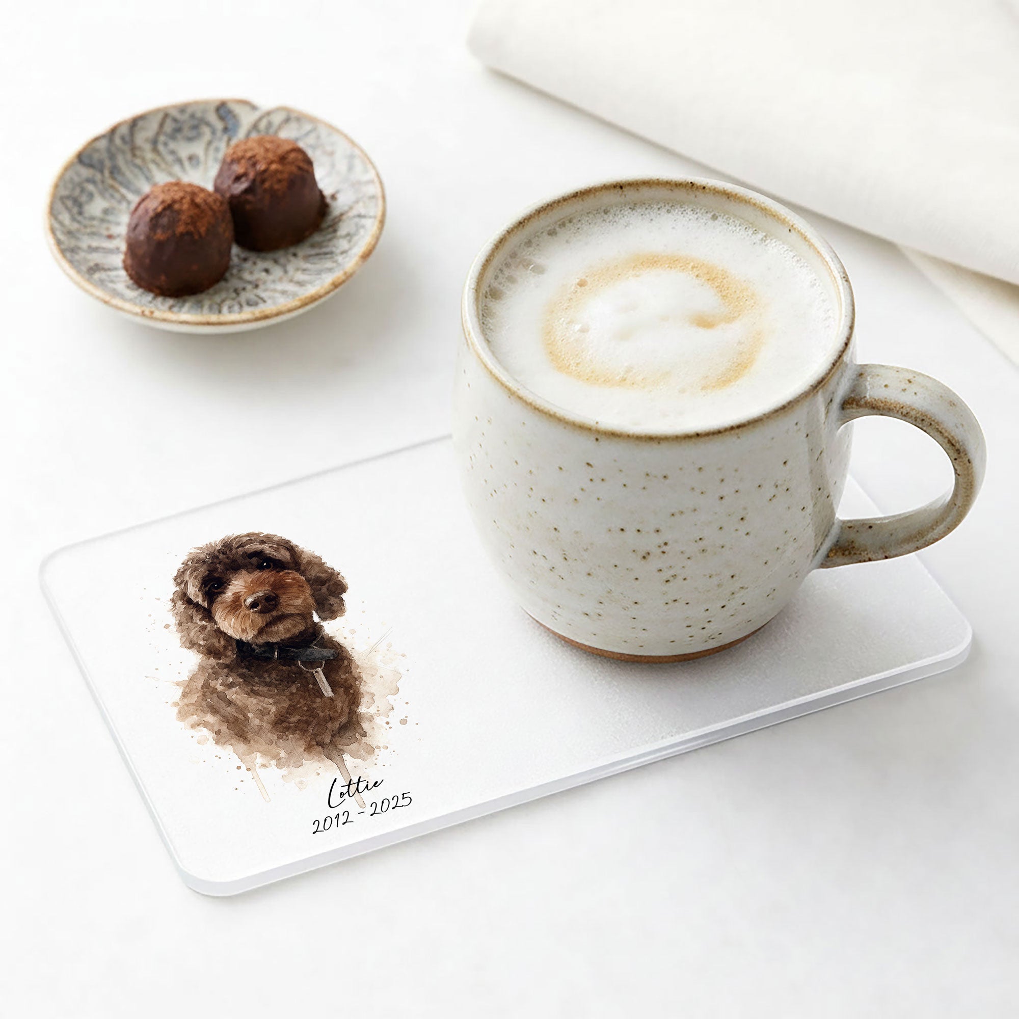 Personalised Watercolour Pet Portrait Coaster