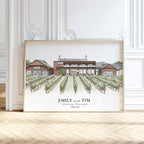 Personalised Watercolour Wedding Venue Portrait Print