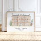 Personalised Watercolour Wedding Venue Portrait Print