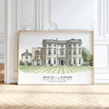 Personalised Watercolour Wedding Venue Portrait Print