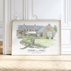 Personalised Watercolour Wedding Venue Portrait Print