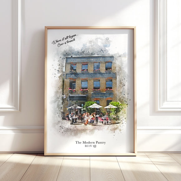 Personalised Watercolour Art Portrait Print of 'Where it all Began'