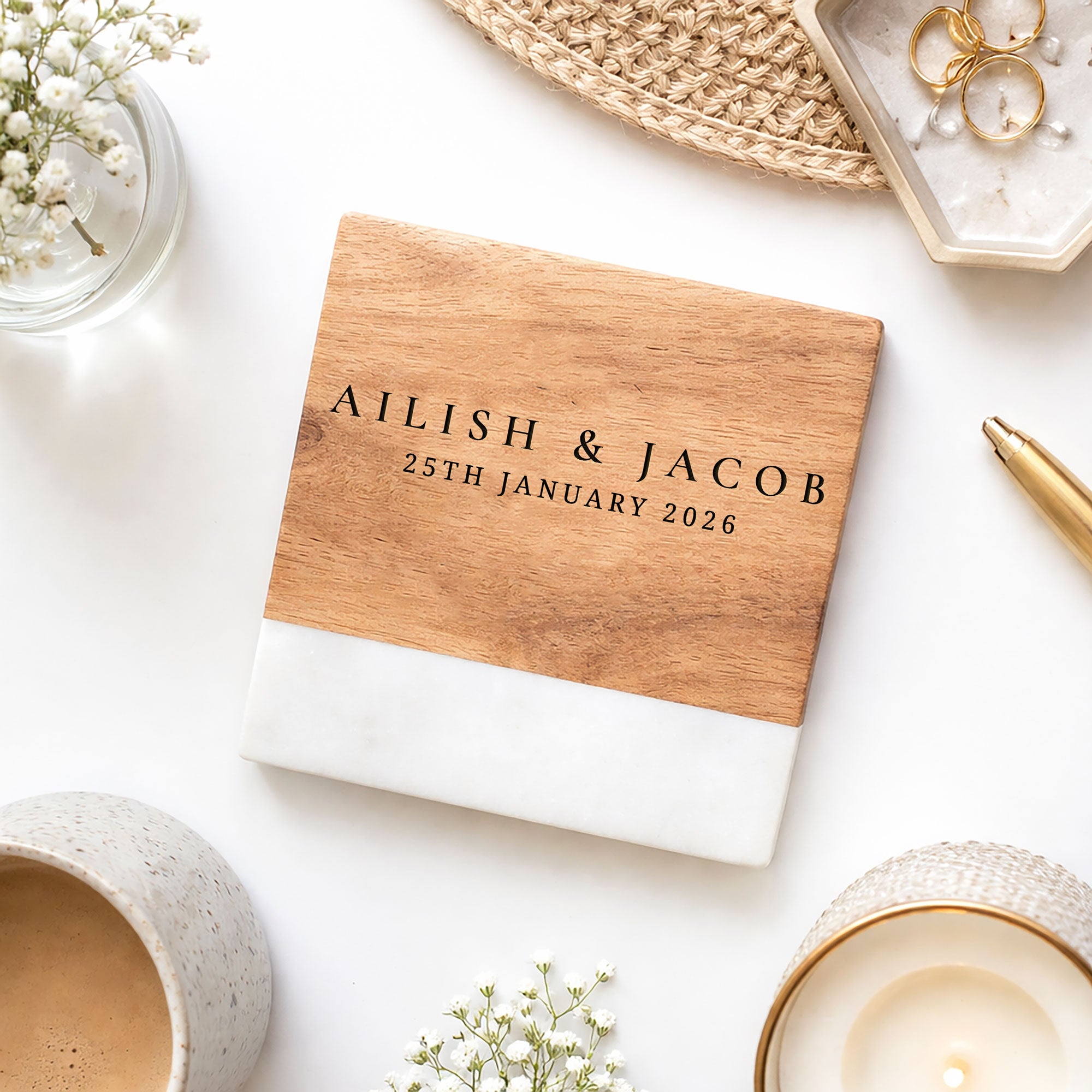 Personalised Engraved Marble Coaster