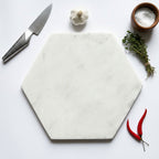 Marble Hexagonal Serving Platter - in Grey or White